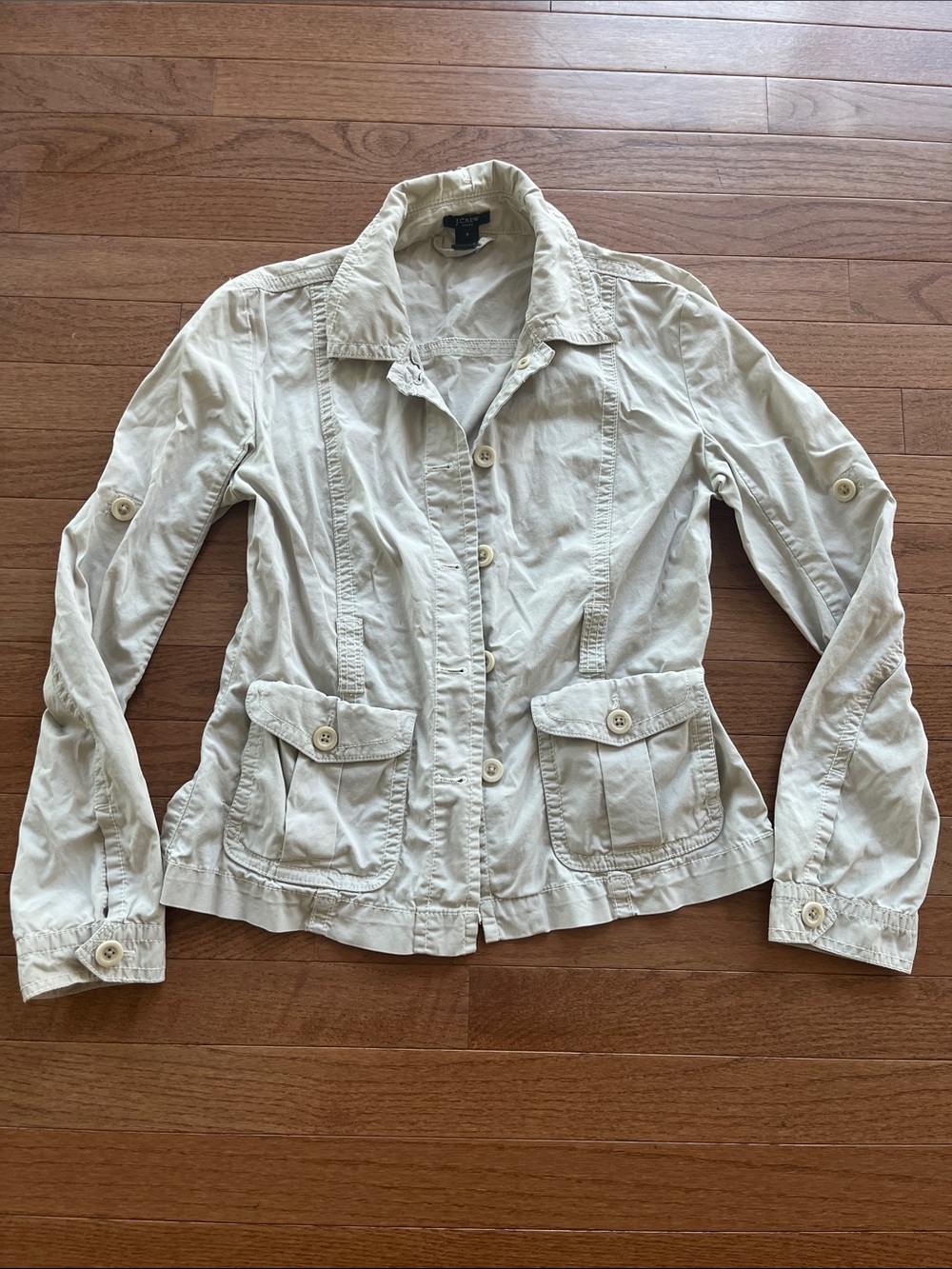 J. Crew Cream Utility Button-Front Jacket